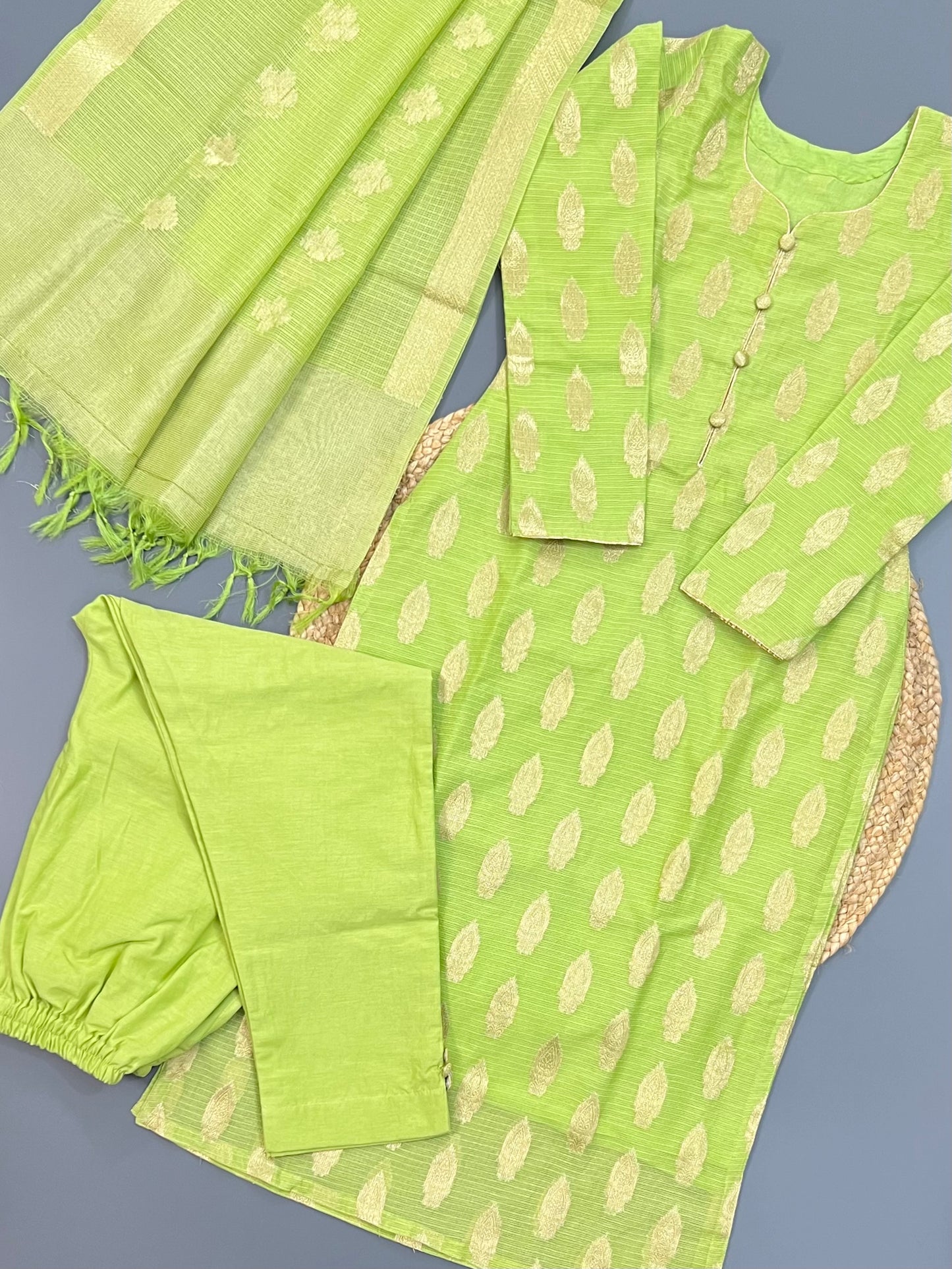 Banarasi kota doria stiched 3 piece suit